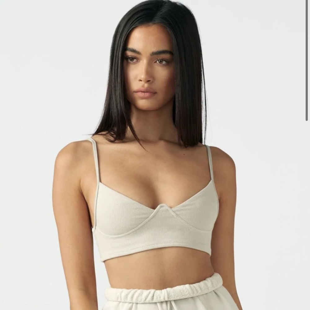 Joah brown structured tank bra S/M